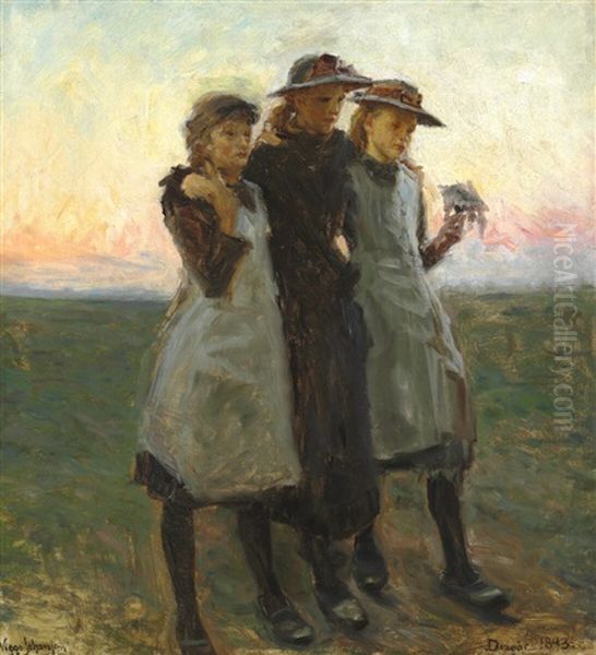 The Daughters Of The Painter In The Evening Sun - view 1