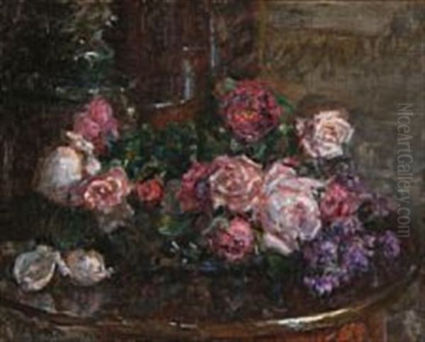 Still Life With Roses On A Table Top - view 1