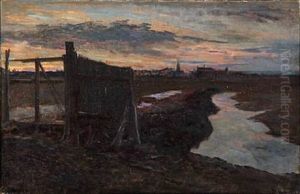 Sunset In Dragor by Viggo Johansen