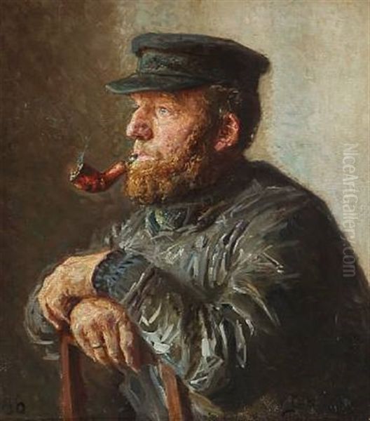 A Smoking Fishermann - view 1