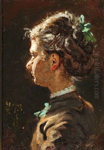 Portrait Of A Woman In Profile Illuminated From The Left Portrait Of A Woman In Profile Illuminated From The Left