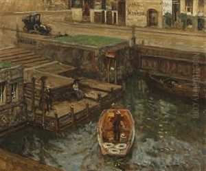 Dinkies In Nyhavn Seen From Charlottenborg by Viggo Johansen