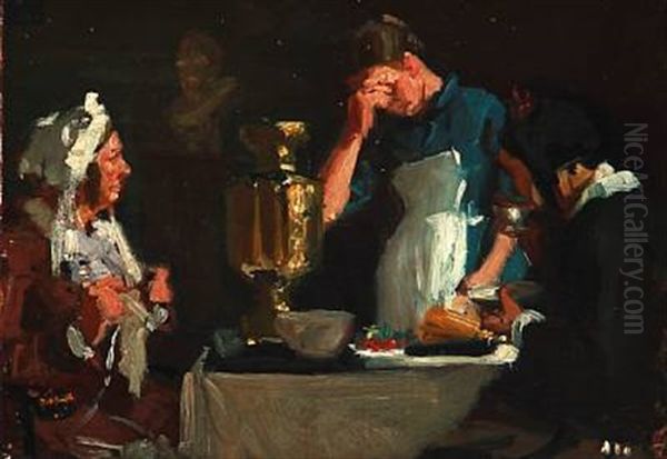 A Maid Is Being Corrected By The Lady Of The House (study For En Reprimande) - view 1
