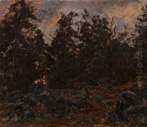 Tyreso Sverige (forest Scene From Tyreso, Sweden) by Viggo Johansen
