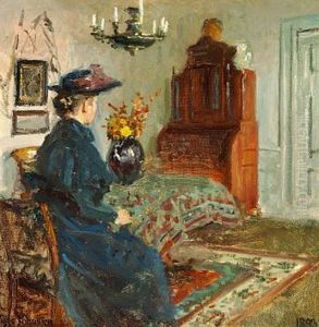 Interior With The Artist's Wife Martha In A Coat And Hat, Seated Interior With The Artist's Wife Martha In A Coat And Hat, Seated