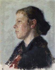 Portraet Af Yngre Kvinde Portraet Af Yngre Kvinde
