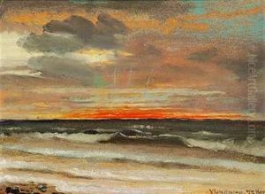 Kystparti Fra Hornbaek Ved Solnedgang by Viggo Johansen