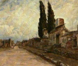 Porta Nola I Pompeji. Aprilaften by Viggo Johansen