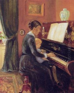 Farmor Og Ole Ved Klaveret by Viggo Johansen
