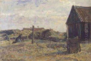 Parti Fra Osterby, Skagen, I Baggrunden A. Vellers Hus by Viggo Johansen