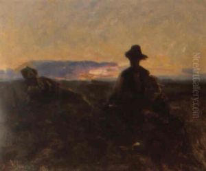 Solnedgang Med Personer Solnedgang Med Personer