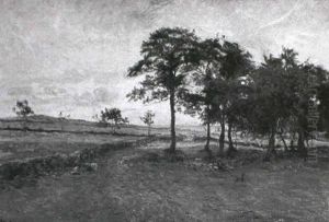 Svensk Landskab Med Stengaerde Ved Kysten by Viggo Johansen