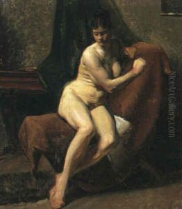 Interior Med Siddende Nogen Kvinde by Viggo Johansen