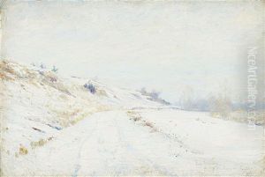 Vinterbild, Montigny-sur-loing by Carl (August) Johansson