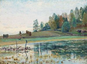 Harvest Landscape by Carl (August) Johansson