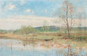 Varlandskap by Carl (August) Johansson