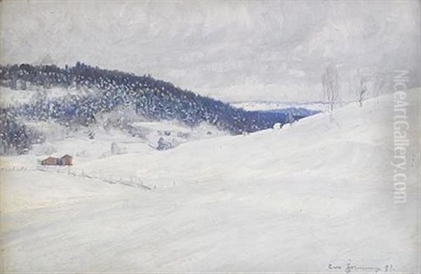 Landskapsvy Fran Medelpad, Vinter - view 1