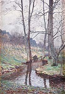 Varlandskap by Carl (August) Johansson