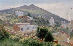 Landskap Med Bebyggelse - Capri I Sol by Carl (August) Johansson