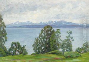 Sommarlandskap, Kallsjon, Jamtland by Carl (August) Johansson