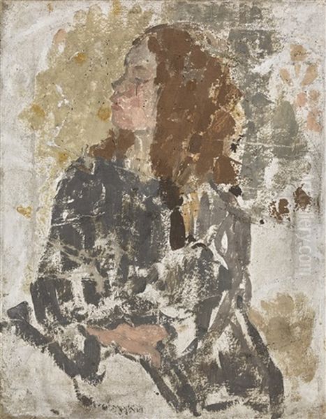 Unfinished Study Of A Girl In Profile - view 1