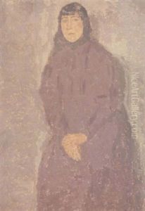 Young Woman In Mulberry-coloured Dress by Gwen John