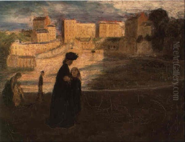 Landscape At Tenby With Figures - view 1