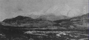 Winter Gleam On Ben Nevis by Charles Edward Johnson