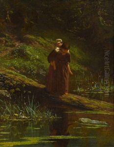 Crossing A Stream (pig-a-back) by Eastman Johnson
