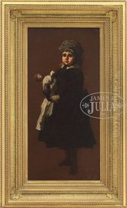 Girl And Pet Doll by Eastman Johnson
