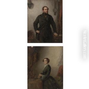Study For Dr. Wybrandus Hendricksz (+ His Wife; Pair) by Eastman Johnson