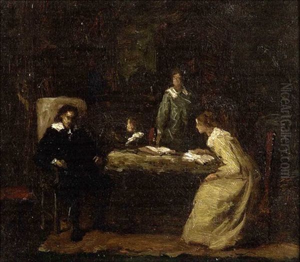 Study For Milton Dictating Paradise Lost To His Daughters - view 1