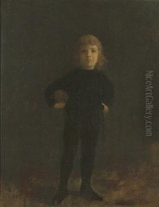 Master Trask (holding A Football) by Eastman Johnson