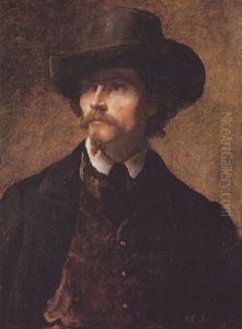 Man With A Hat (self-portrait) by Eastman Johnson