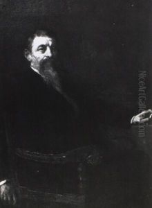Portrait Of Colonel W. West, Founder Of West Art Gallery by Eastman Johnson