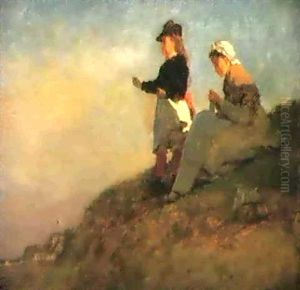 Kite Flying (the Kite) by Eastman Johnson