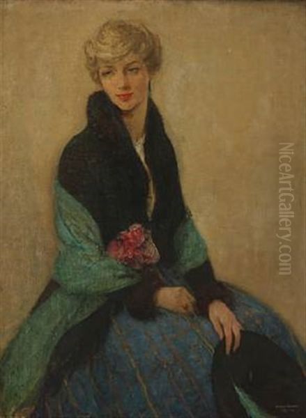 A Young Woman Holding A Rose - view 1