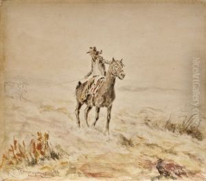 Lone Rancher On Horseback