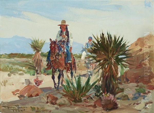 A Landscape With Two Riders On A Trail - view 1