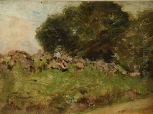 Landscape With Stone Wall by Frank Johnson