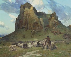 Where Navajos Tend Their Flocks by Frank Johnson