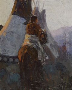 Mounted Indian by Frank Johnson