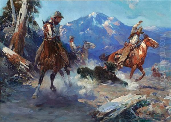 Cowboys Roping The Bear - view 1