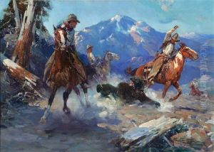 Cowboys Roping The Bear