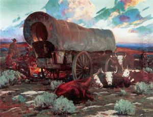 An Evening Campfire by Frank Johnson