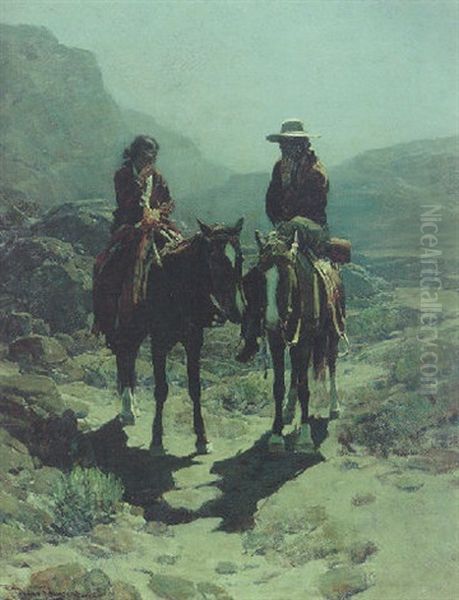 Two Figures At Dusk - view 1