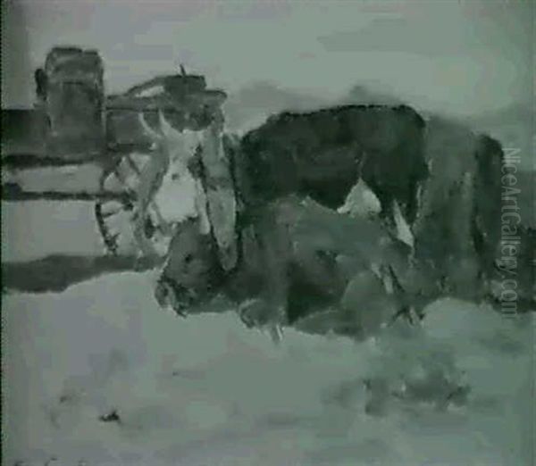 Oxen & Wagon - view 1