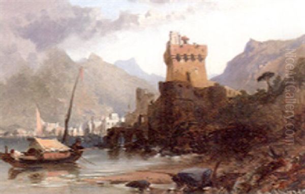 A Fortified Village On The Bank Of A Lake - view 1