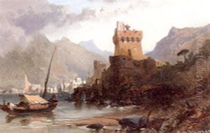 A Fortified Village On The Bank Of A Lake A Fortified Village On The Bank Of A Lake