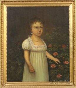 Portrait Of A Young Woman In White by Joshua Johnson